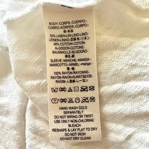 Free People Oversized Linen Cotton Blend Ruched Long Sleeves Top Sz Large - Picture 13 of 14